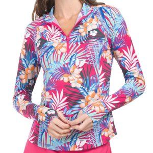 NWT Tommy Bahama Women's Golf Quarter Zip Raglan Long Sleeve Top